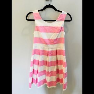 Fit & Flare Pink & White Stripe Dress